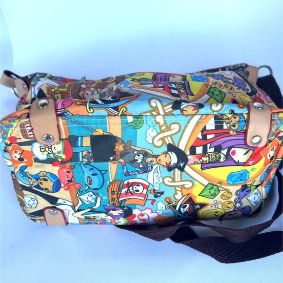 LEEMA Pirate Cartoon Bag Colorful Zipper Asian Cartoons Print Crossbody Purse - Picture 6 of 9